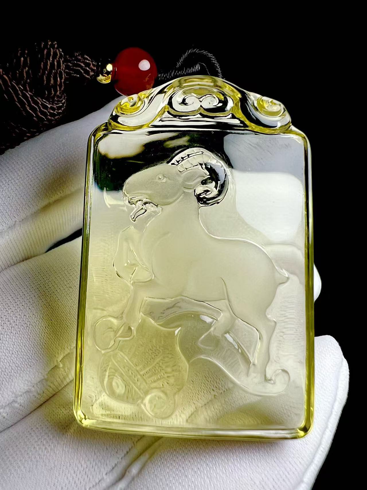 Natural Citrine Sheep Pendant