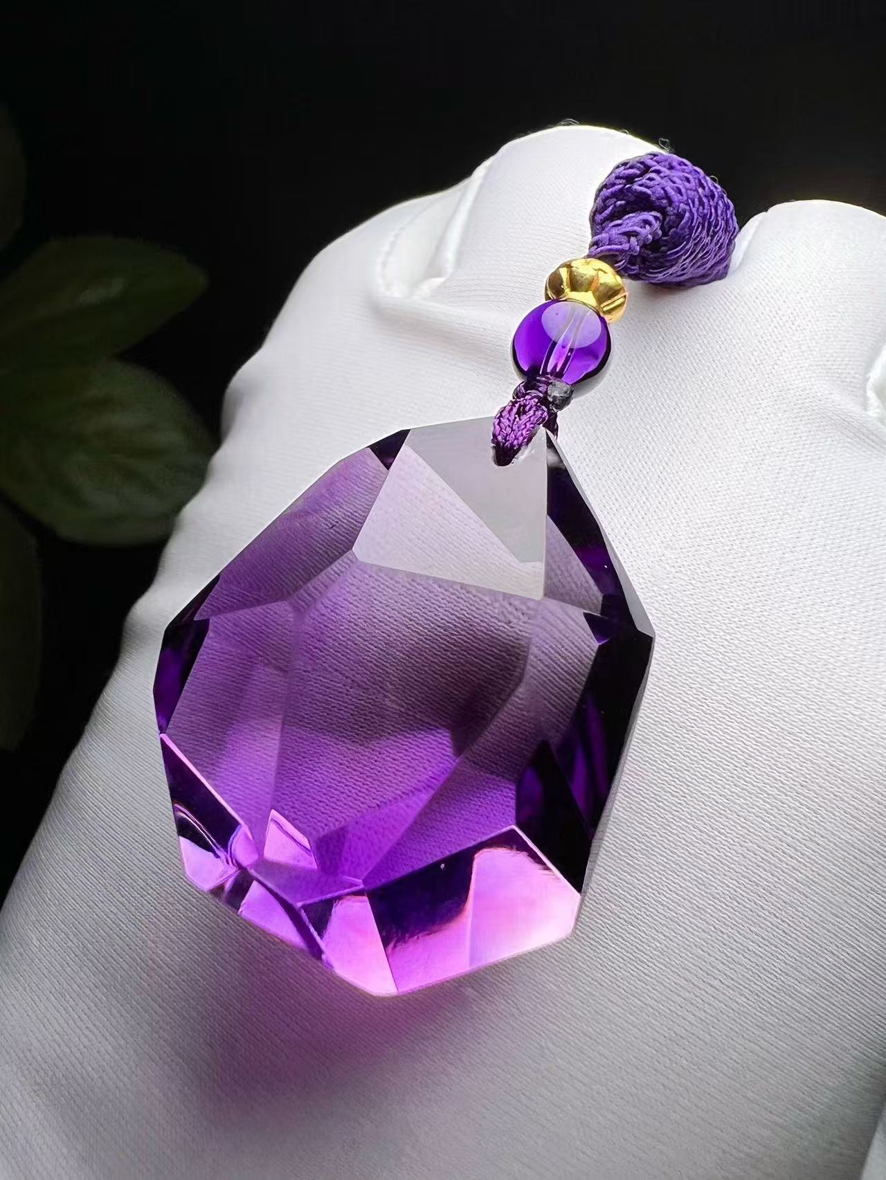 Natural Amethyst Faceted Pendant