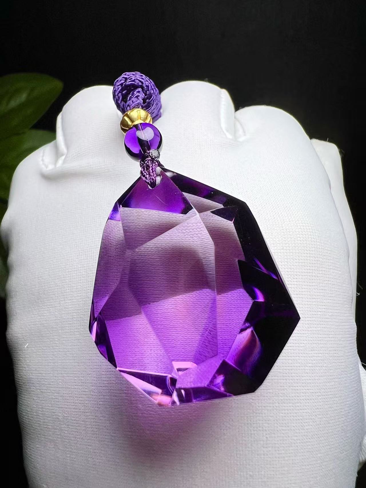 Natural Amethyst Faceted Pendant