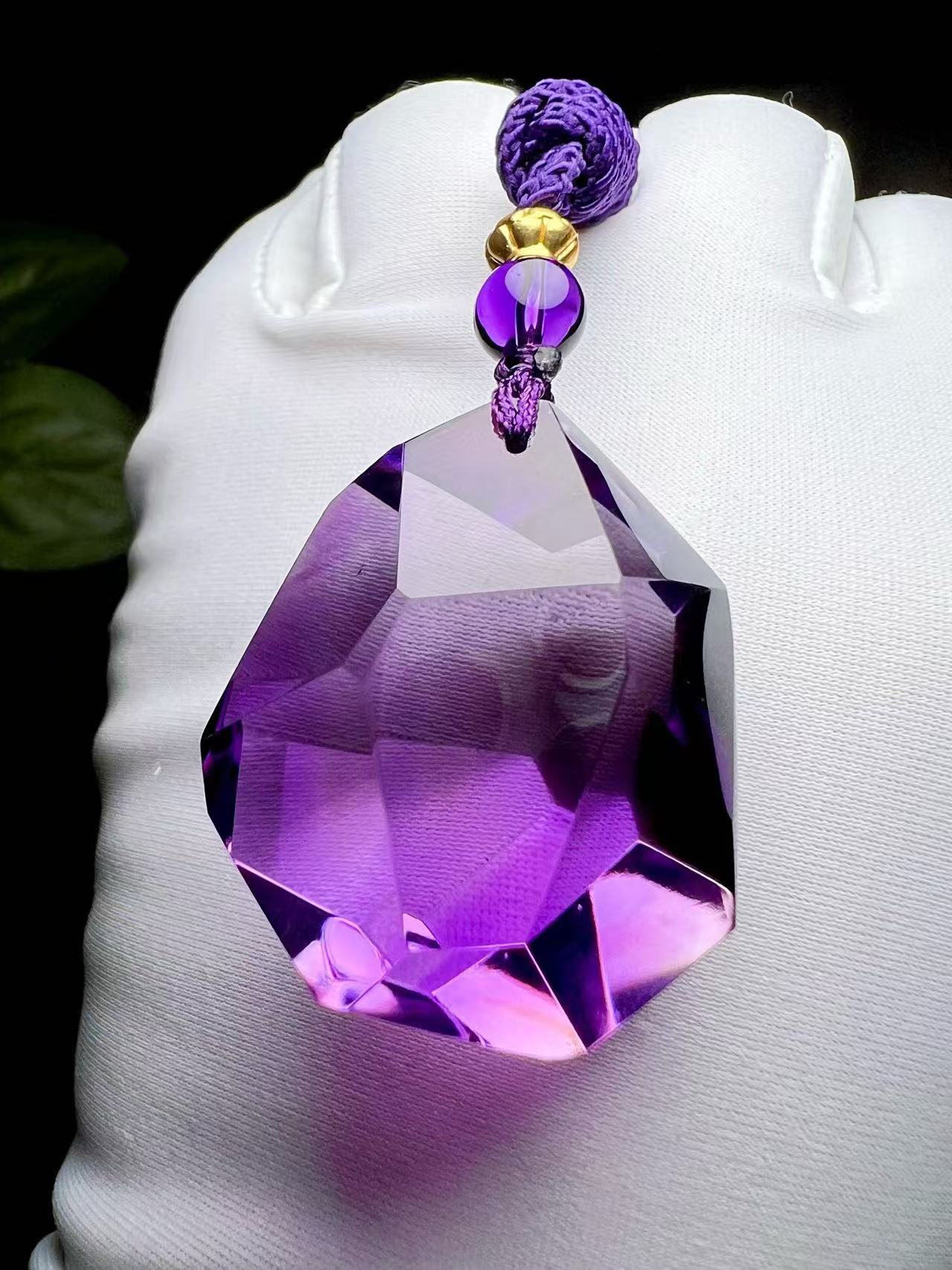 Natural Amethyst Faceted Pendant