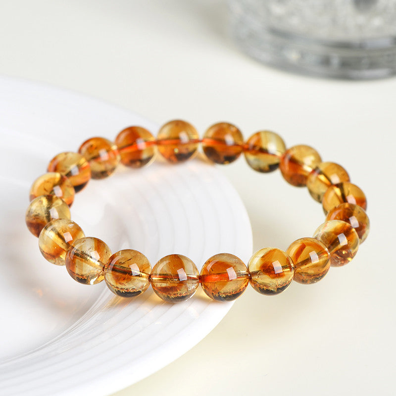 Natural Citrine Pyramid Bead Bracelet