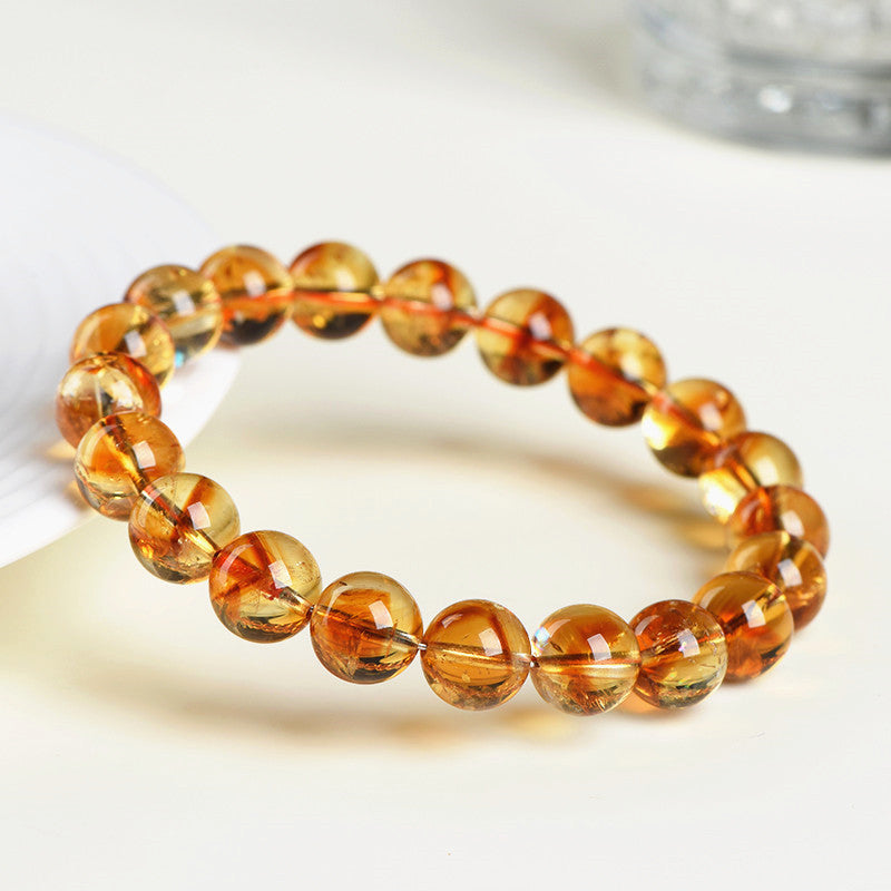 Natural Citrine Pyramid Bead Bracelet