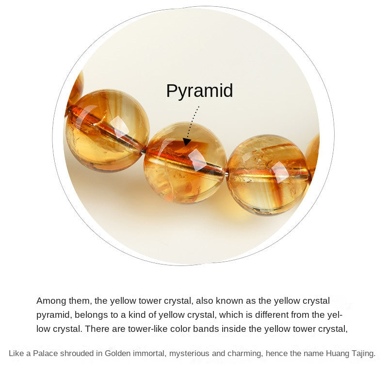 Natural Citrine Pyramid Bead Bracelet